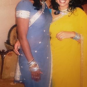 3 piece Jeweled and Beaded Indian Saree